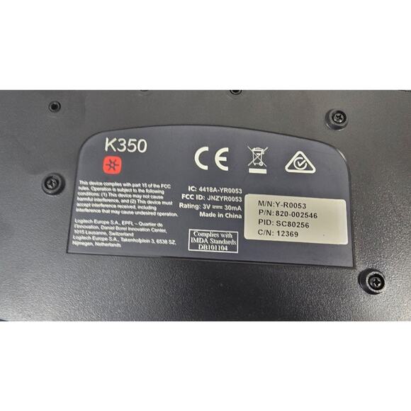 Logitech K350 Comfort Wave Wireless Keyboard - No Dongle - Keyboard Only - Picture 2 of 4